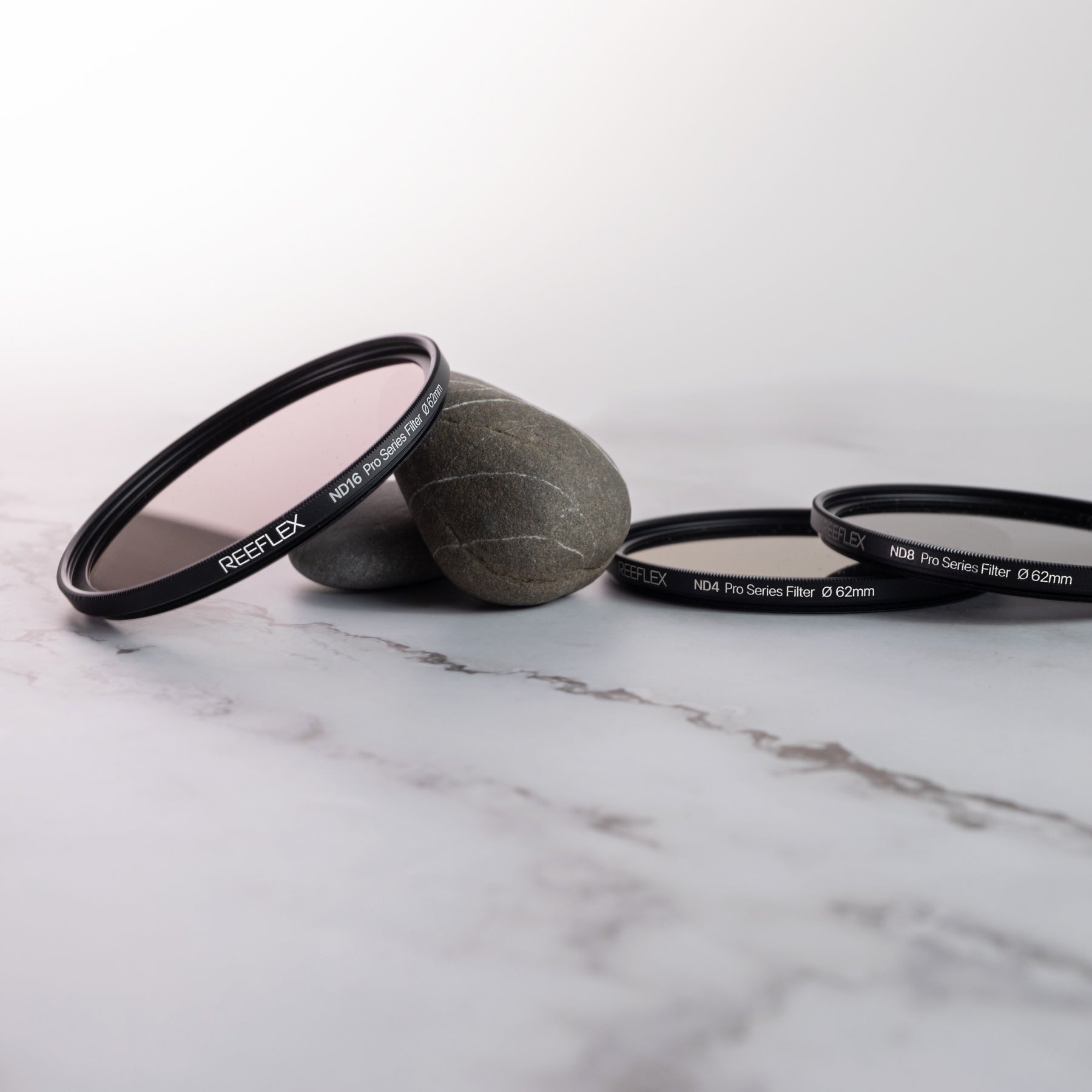 3-Pack: ND4/8/16 Neutral Density Filters 62mm - REEFLEX