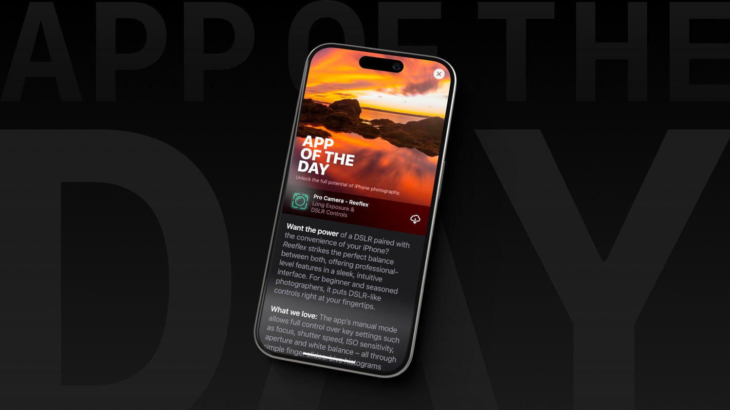 Reeflex Pro Camera is App of the Day on the  App Store!